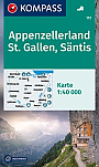 Wandelkaart 112 Appenzellerland, St. Gallen, Santis | Kompass