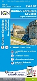 Topografische Wandelkaart van Frankrijk 2547OT - Durban-Corbières / Leucate Plages du Roussillon