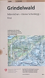 Topografische Wandelkaart Zwitserland 1229 Grindelwald Mannlichen Kleine Scheidegg First Eiger Landeskarte der Schweiz