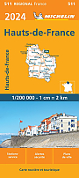Wegenkaart - Landkaart 511 Hauts de France Nord Pas de Calais Picardie 2024 - Michelin Region France