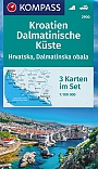 Wandelkaart 2900 Kroatie - Dalmatinische Küste, 3 kaarten  Kompass
