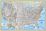 Wandkaart USA in staatkundige indeling groot (Engelstalig) 178 x 124 cm Papier | National Geographic Wall Map