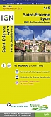 Fietskaart 149 Lyon St-Etienne PNR du Livradois-Forez - IGN Top 100 - Tourisme et Velo
