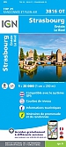 Topografische Wandelkaart van Frankrijk 3816OT - Strasbourg Straatsburg