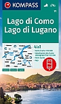 Wandelkaart 91 Lago di Como, Lago di Lugano Kompass