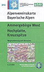 Wandelkaart BY 6 Ammergebirge West, Hochplatte, Kreuzspitze | Alpenvereinskarte