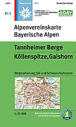Wandelkaart BY 5 Tannheimer Berge, Köllenspitze, Gaishorn | Alpenvereinskarte