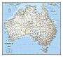 Wandkaart Australia in staatkundige indeling 77 x 60cm papier | National Geographic Wall Map