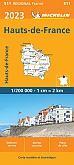 Wegenkaart - Landkaart 511 Hauts de France Nord Pas de Calais Picardie 2023 - Michelin Region France