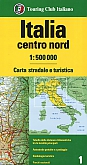 Wegenkaart - Landkaart 1 Noord en Centraal Italië - Touring Club Italiano (TCI)