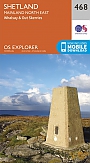 Topografische Wandelkaart 468 Shetland / Mainland North East - Explorer Map