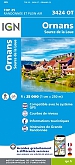 Topografische Wandelkaart van Frankrijk 3424OT - Ornans / Source de La Loue