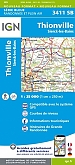 Topografische Wandelkaart van Frankrijk 3411SB - Thionville Sierck-les-Bains