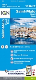 Topografische Wandelkaart van Frankrijk 1116ET - St-Malo / Dinard Dinan Chateauneuf-d'ille-Vilaine Rotheneufe Cancal