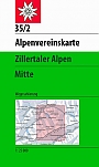 Wandelkaart 35/2 Zillertaler Alpen Mitte | Alpenvereinskarte