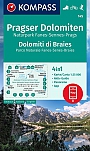 Wandelkaart 145 Dolomiti di Braies, Parco Naturale Fanes-Senes-Braies; Pragser Dolomiten, Naturpark Fanes-Sennes-Prags Kompass